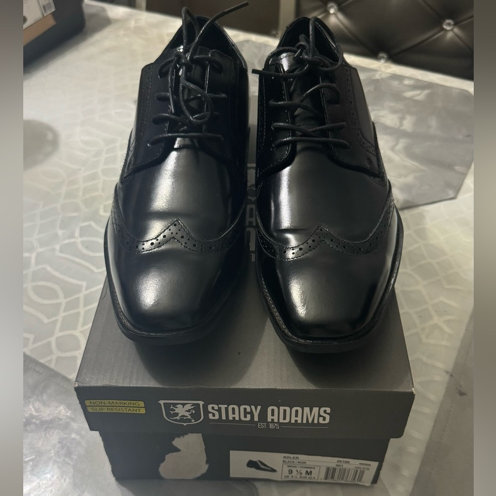 STACEY ADAMS ADLER BLACK SHOES
